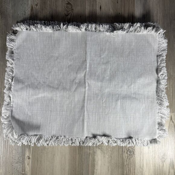 Ralph Lauren Home Light Gray Fringe Placemats Set Of 4 - Picture 1 of 8